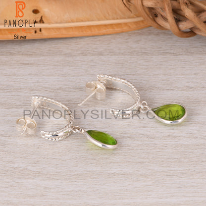 Doublet Peridot Quartz Pear 925 Sterling Silver Earrings