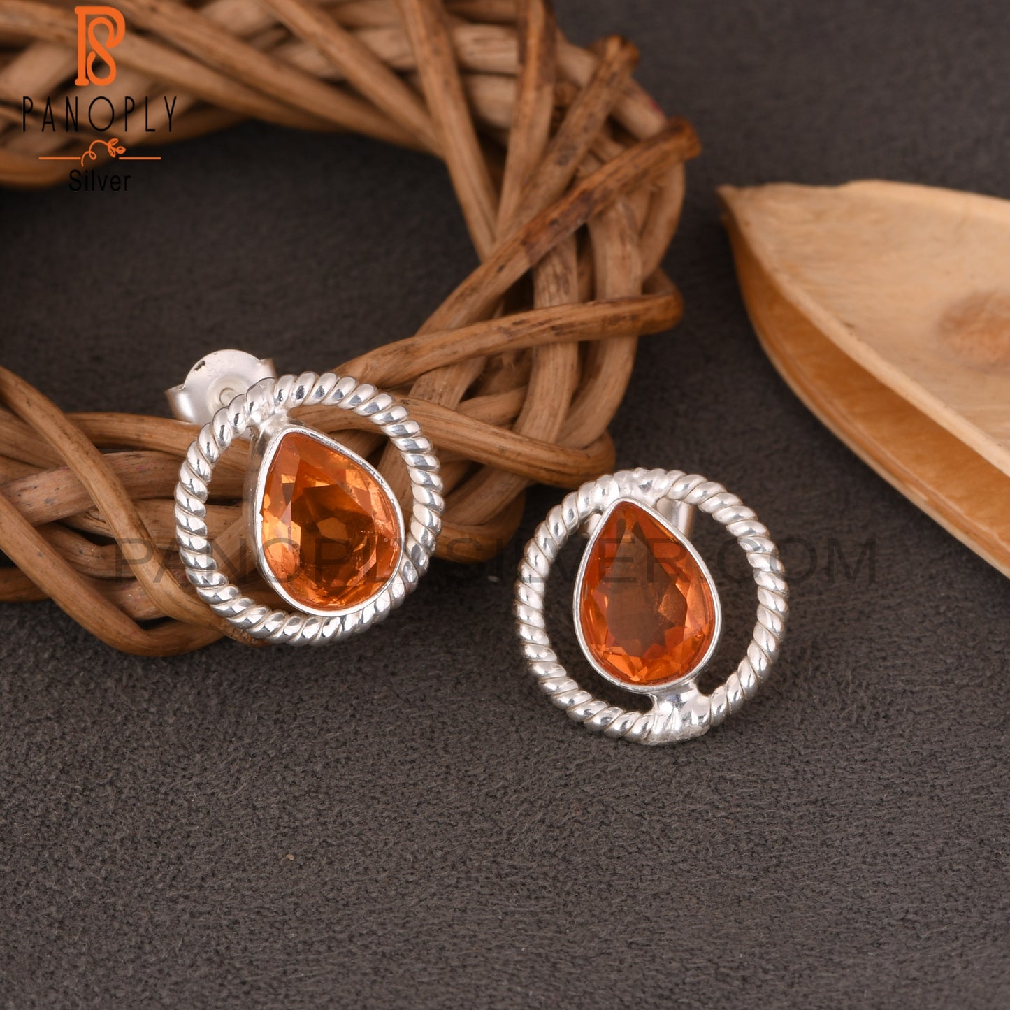 Bio Morganite Doublet Quartz Pear 925 Sterling Silver Earrings