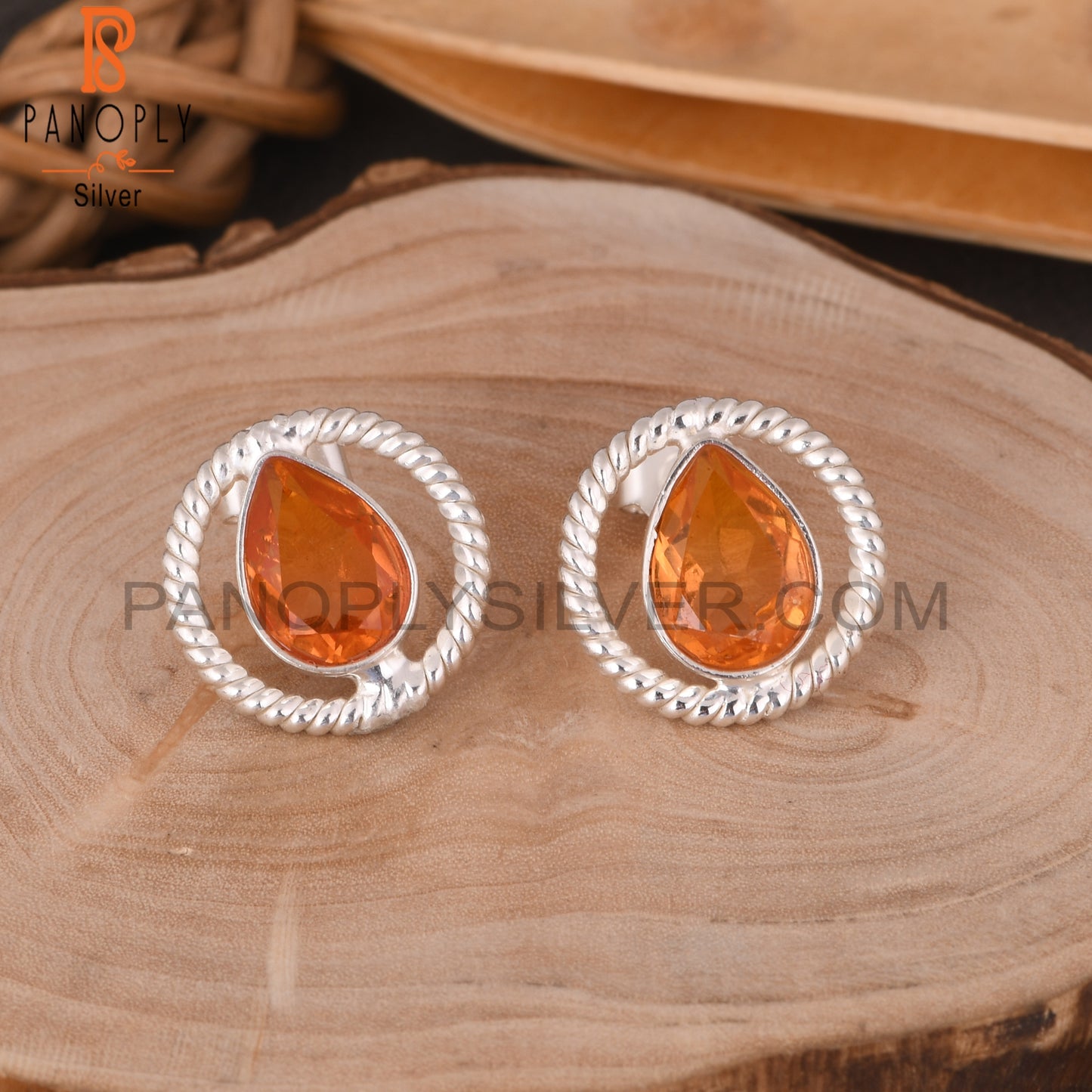 Bio Morganite Doublet Quartz Pear 925 Sterling Silver Earrings
