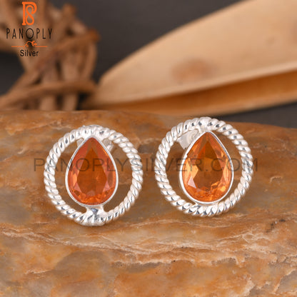 Bio Morganite Doublet Quartz Pear 925 Sterling Silver Earrings