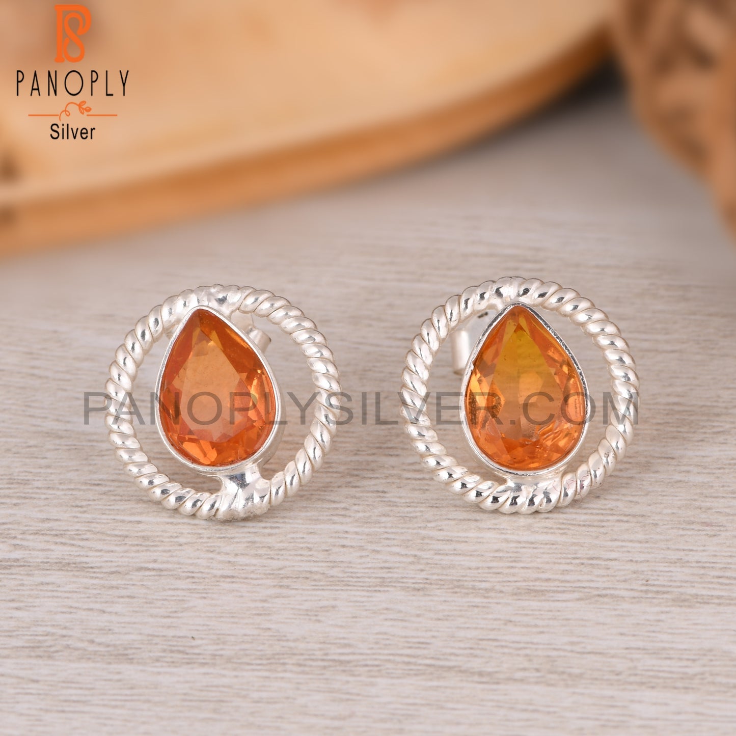 Bio Morganite Doublet Quartz Pear 925 Sterling Silver Earrings