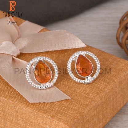 Bio Morganite Doublet Quartz Pear 925 Sterling Silver Earrings