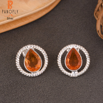 Bio Morganite Doublet Quartz Pear 925 Sterling Silver Earrings