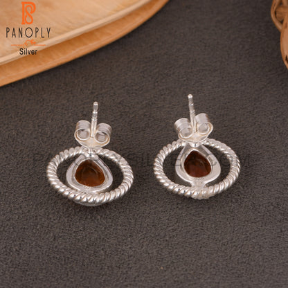 Bio Morganite Doublet Quartz Pear 925 Sterling Silver Earrings