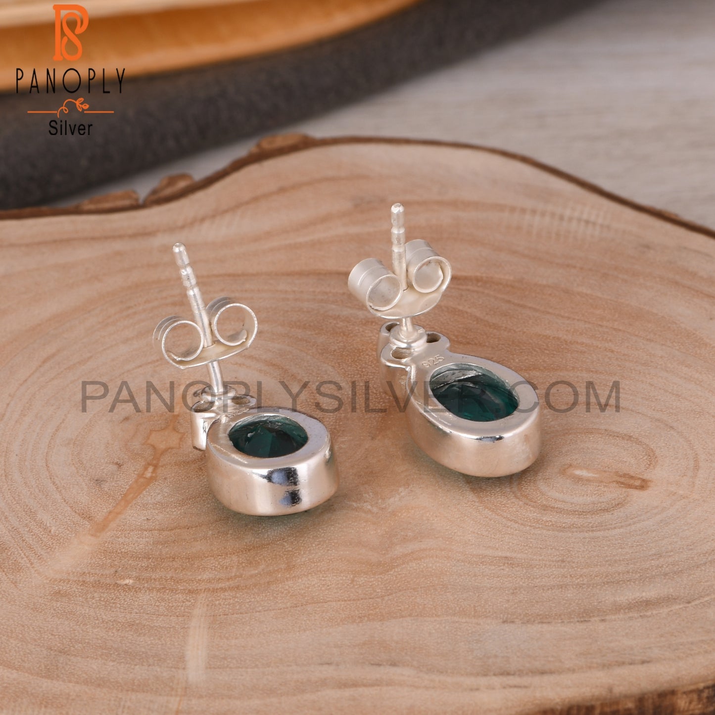 Doublet Santa Maria Aquamarine Quartz, CZ 925 Silver Earring
