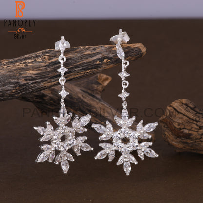 Cubic Zirconia 925 Sterling Silver Snow Earrings