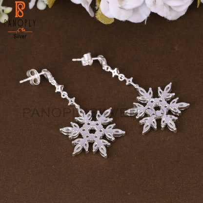 Cubic Zirconia 925 Sterling Silver Snow Earrings