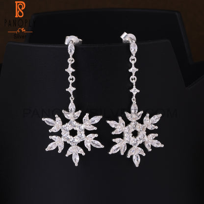 Cubic Zirconia 925 Sterling Silver Snow Earrings