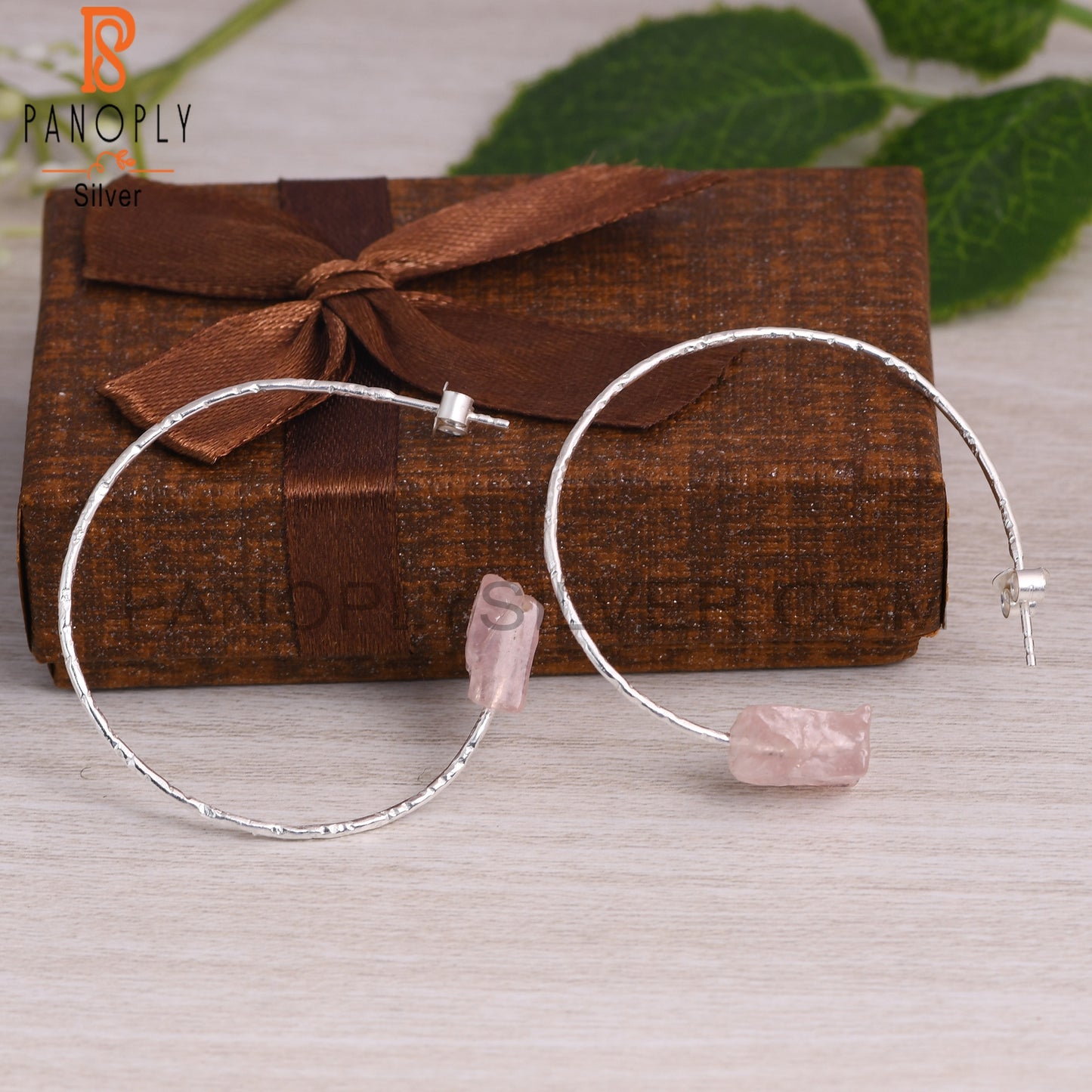 Rose Quartz Rough 925 Sterling Silver Earrings
