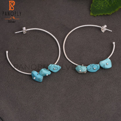 Arizona Turquoise Rough 925 Sterling Silver Twist Earrings