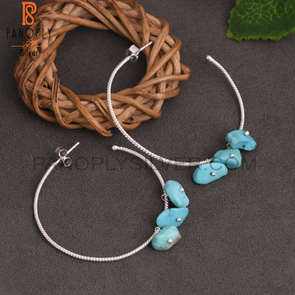Arizona Turquoise Rough 925 Sterling Silver Twist Earrings