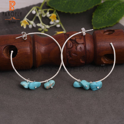 Arizona Turquoise Rough 925 Sterling Silver Twist Earrings
