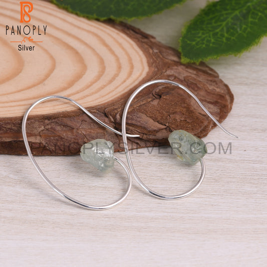 Aquamarine Rough 925 Sterling Silver Earrings