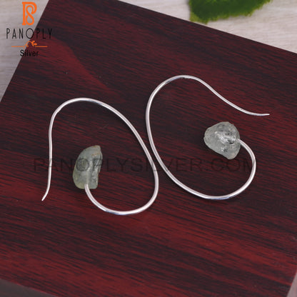 Aquamarine Rough 925 Sterling Silver Earrings