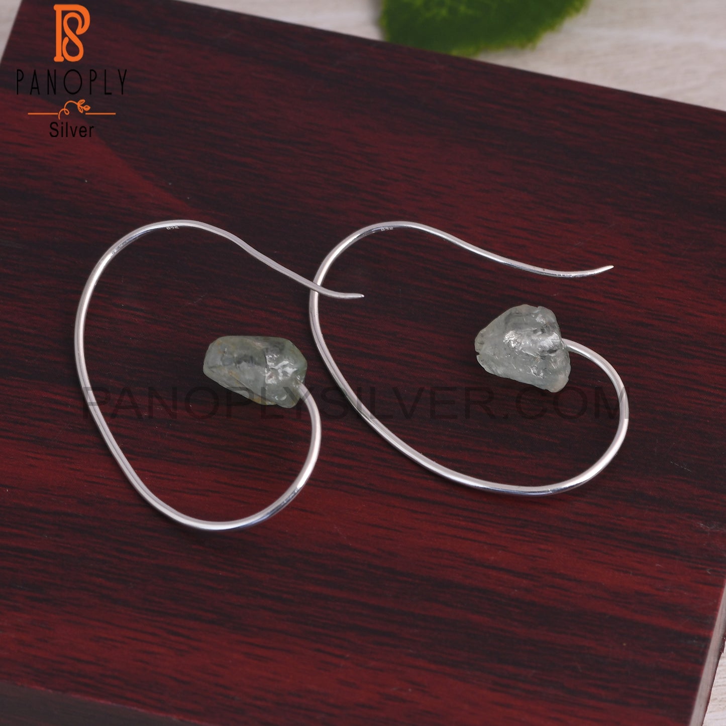 Aquamarine Rough 925 Sterling Silver Earrings