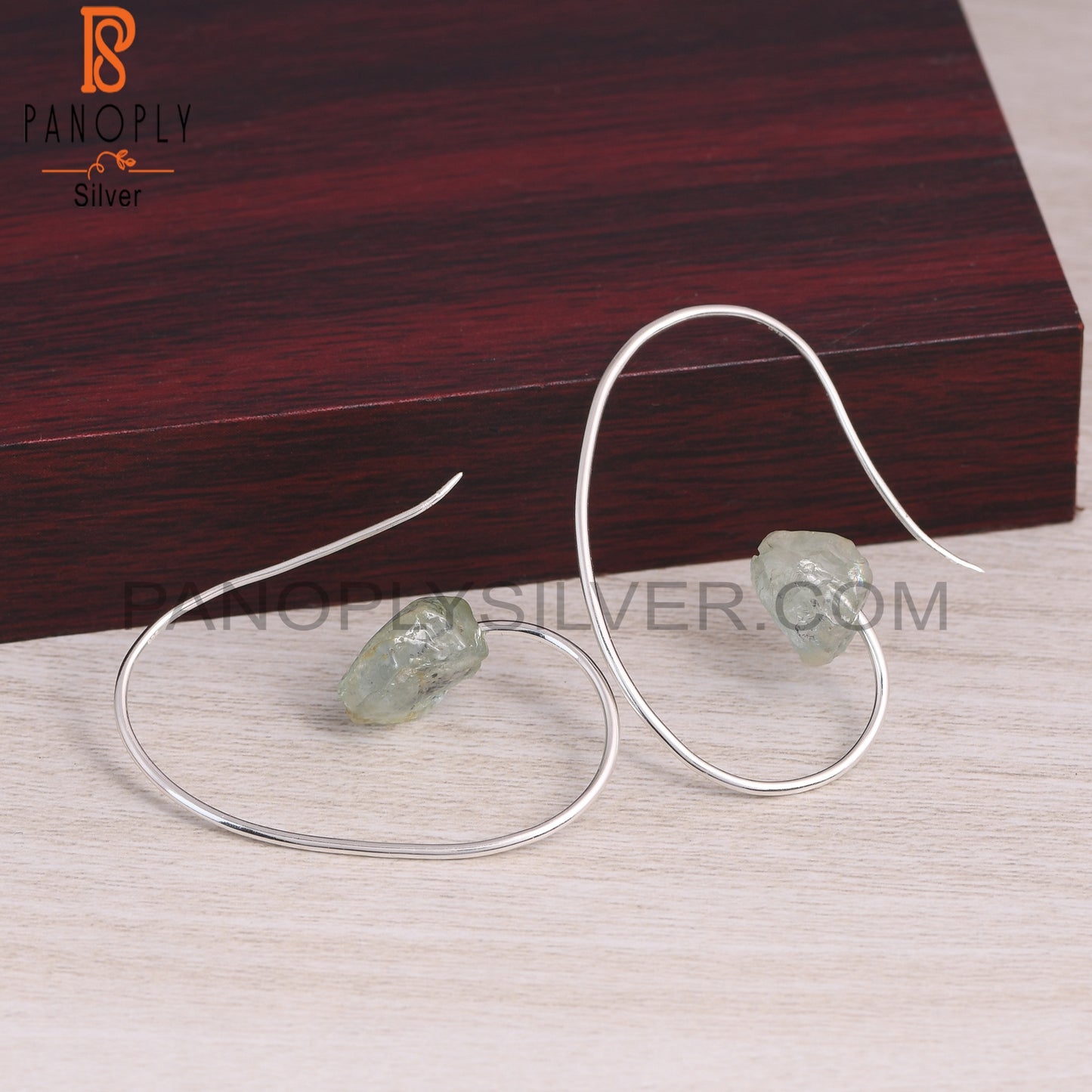 Aquamarine Rough 925 Sterling Silver Earrings