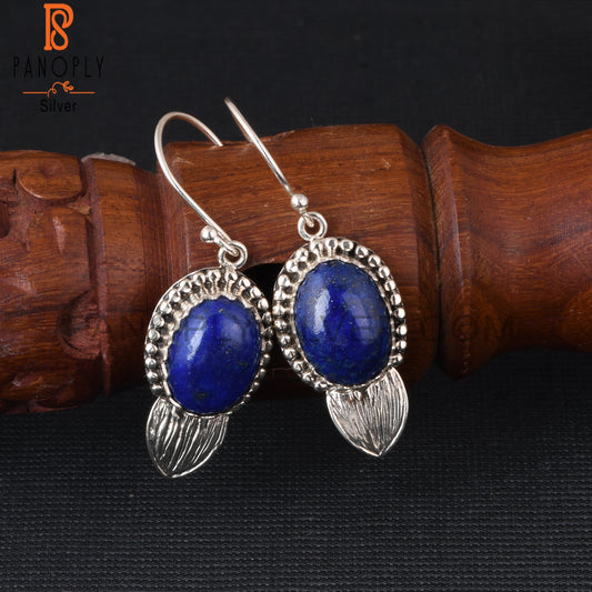 Lapis Oval Shape 925 Sterling Silver Earrings