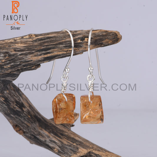 Citrine Rough 925 Sterling Silver Lightweight Earrings