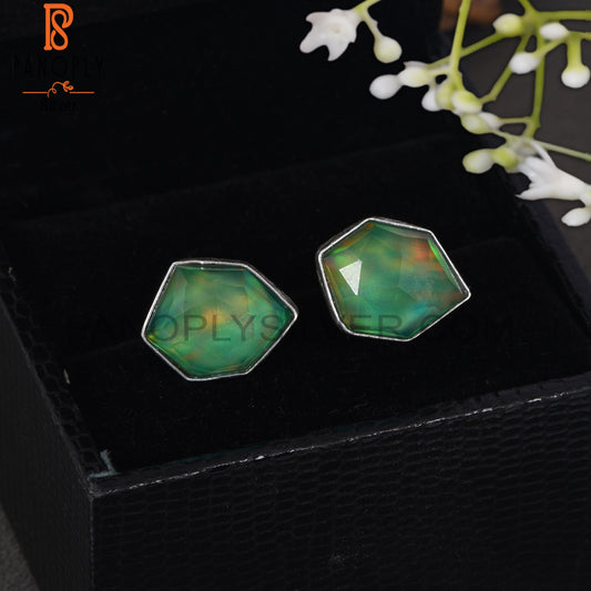 Aurora Opal Green 925 Sterling Silver Earrings Jewelry
