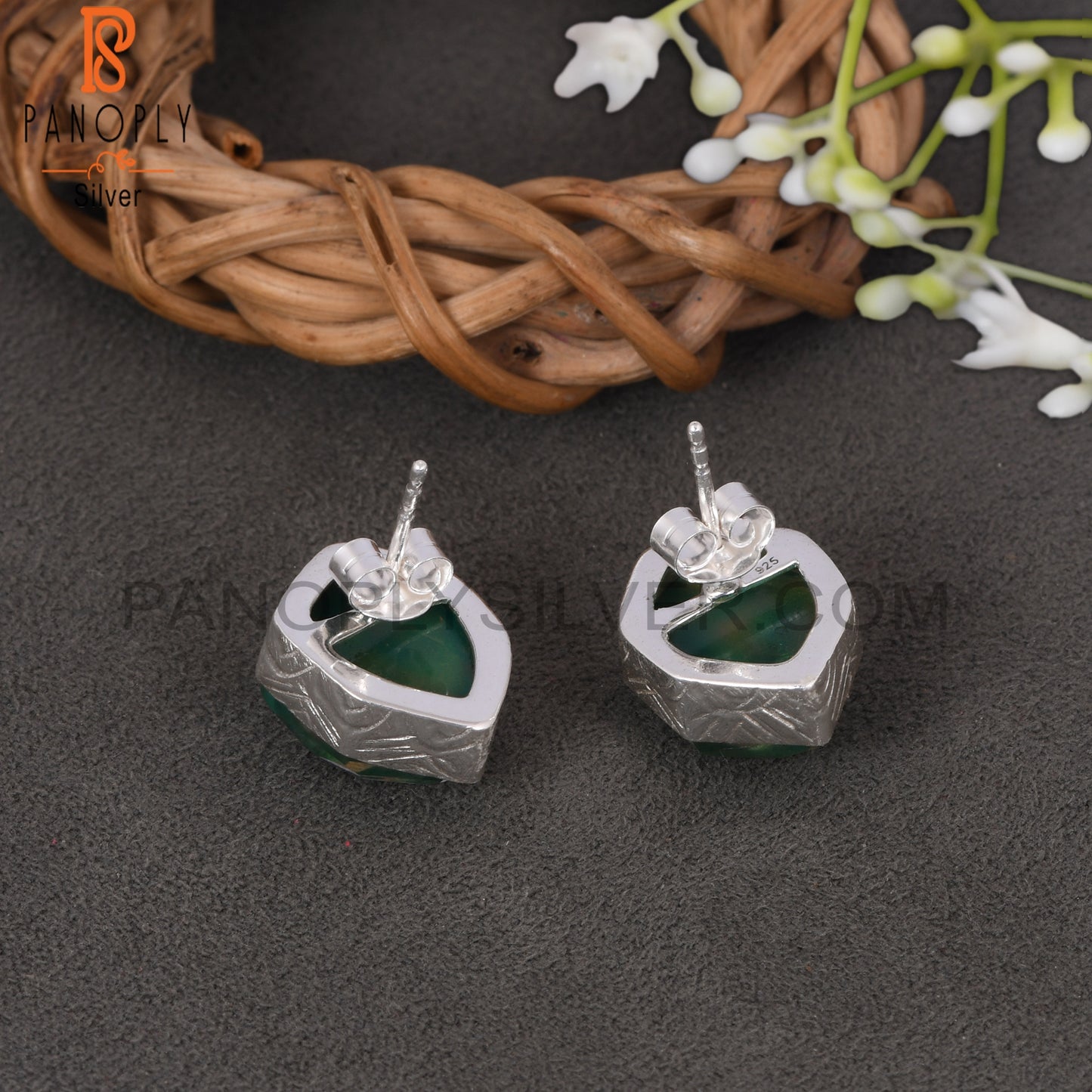 Aurora Opal Green 925 Sterling Silver Earrings Jewelry