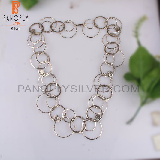 Handmade Fancy 925 Sterling Silver Geometric Round Necklace