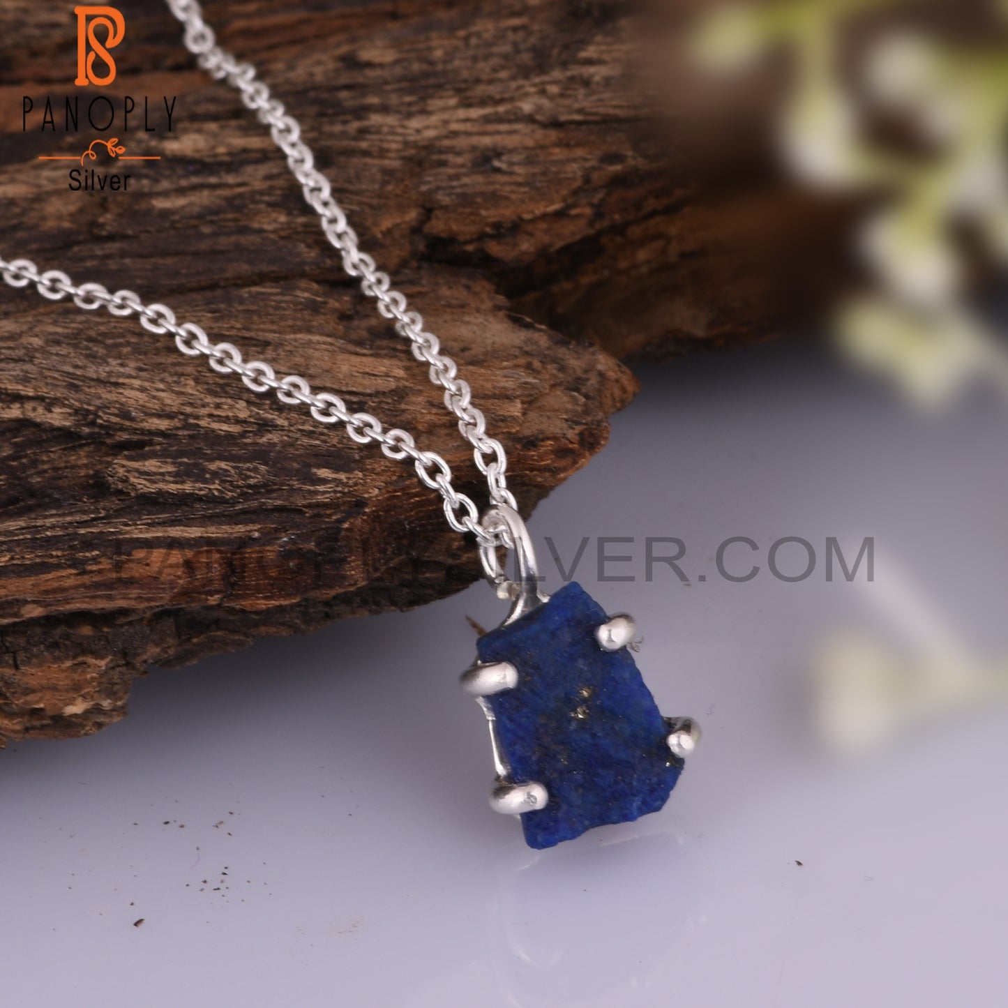 Lapis 925 Sterling Silver Necklace And Pendant Chain