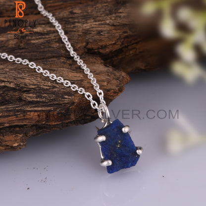 Lapis 925 Sterling Silver Necklace And Pendant Chain