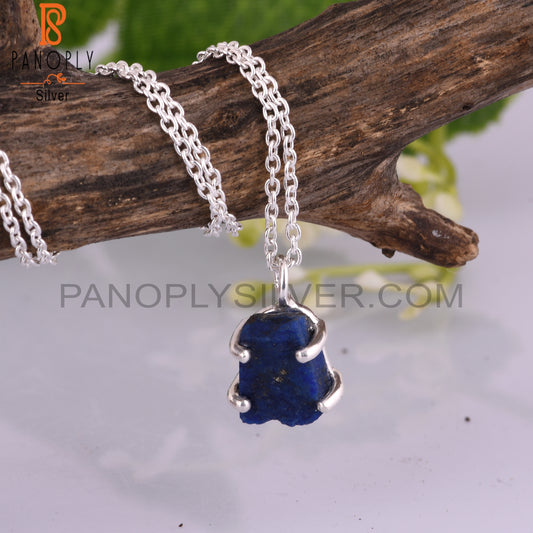 Lapis 925 Sterling Silver Necklace And Pendant Chain