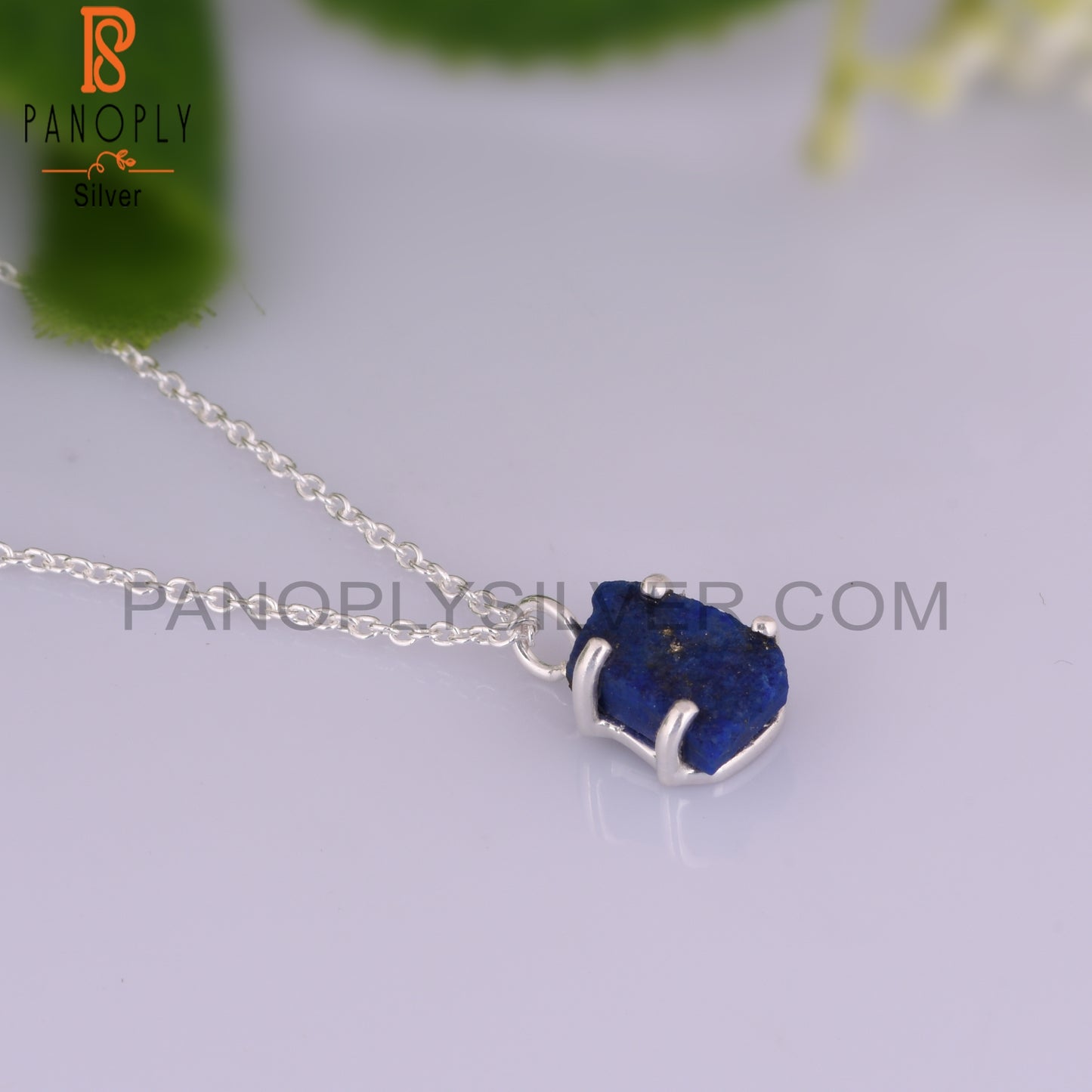 Lapis 925 Sterling Silver Necklace And Pendant Chain