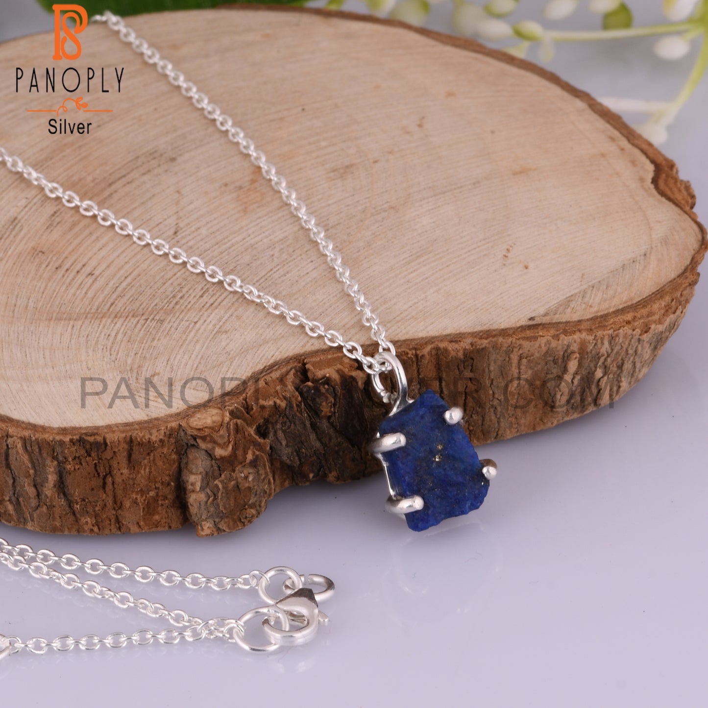 Lapis 925 Sterling Silver Necklace And Pendant Chain