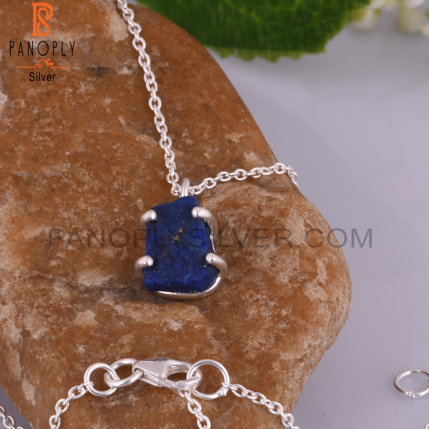 Lapis 925 Sterling Silver Necklace And Pendant Chain