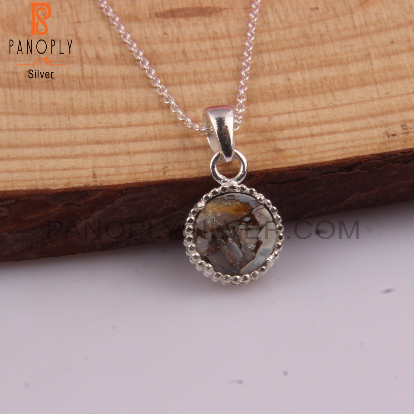 Mojave Copper Ethiopian Opal 925 Silver Pendant With Chain