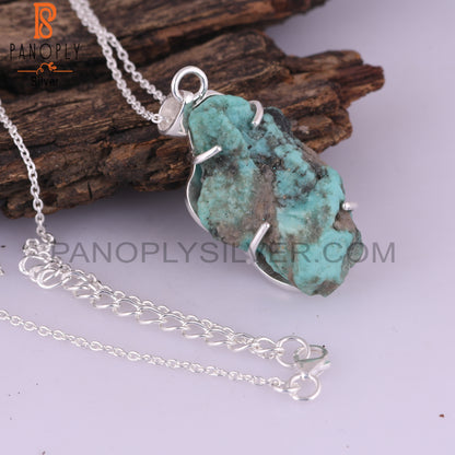 Arizona Turquoise 925 Sterling Silver Pendant With Chain