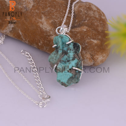Arizona Turquoise 925 Sterling Silver Pendant With Chain