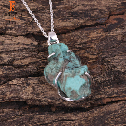 Arizona Turquoise 925 Sterling Silver Pendant With Chain