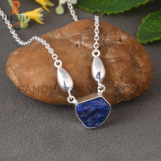 Lapis Rough 925 Sterling Silver Pendant