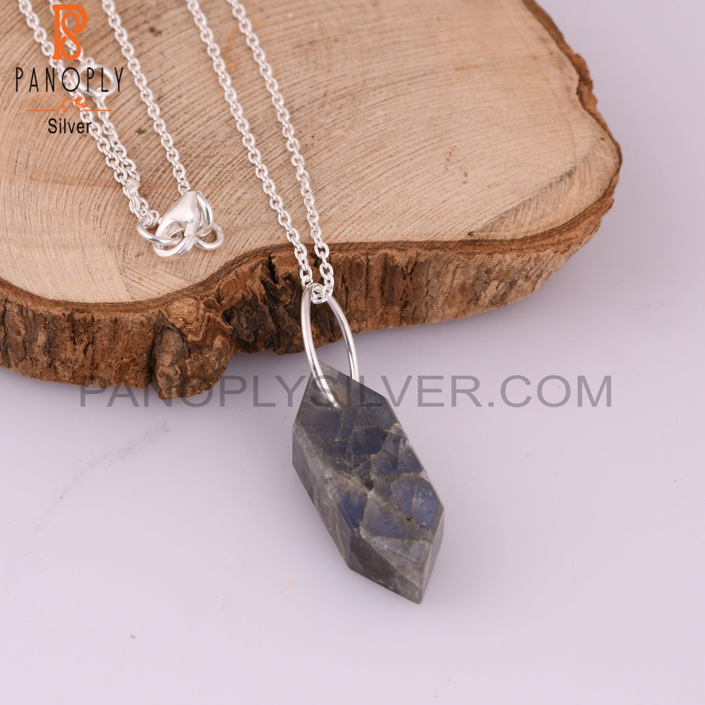 Labradorite Elongated Hexagon 925 Silver