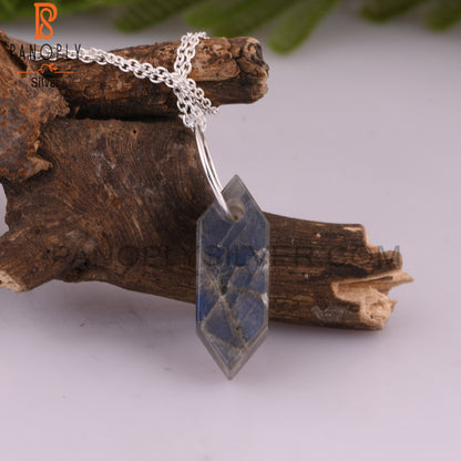 Labradorite Elongated Hexagon 925 Silver