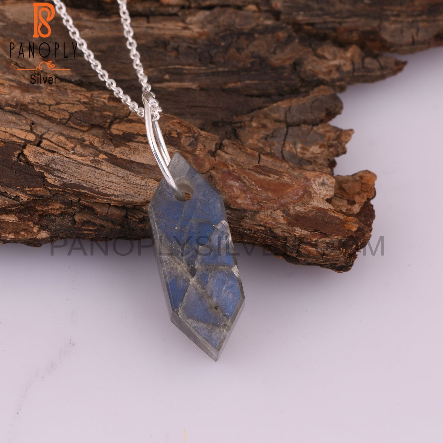 Labradorite Elongated Hexagon 925 Silver
