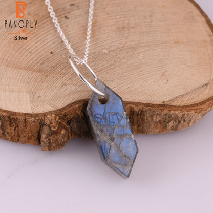 Labradorite Elongated Hexagon 925 Silver