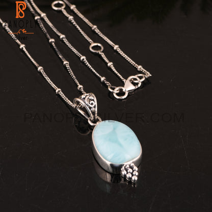 Larimar Pendant 925 Sterling Silver