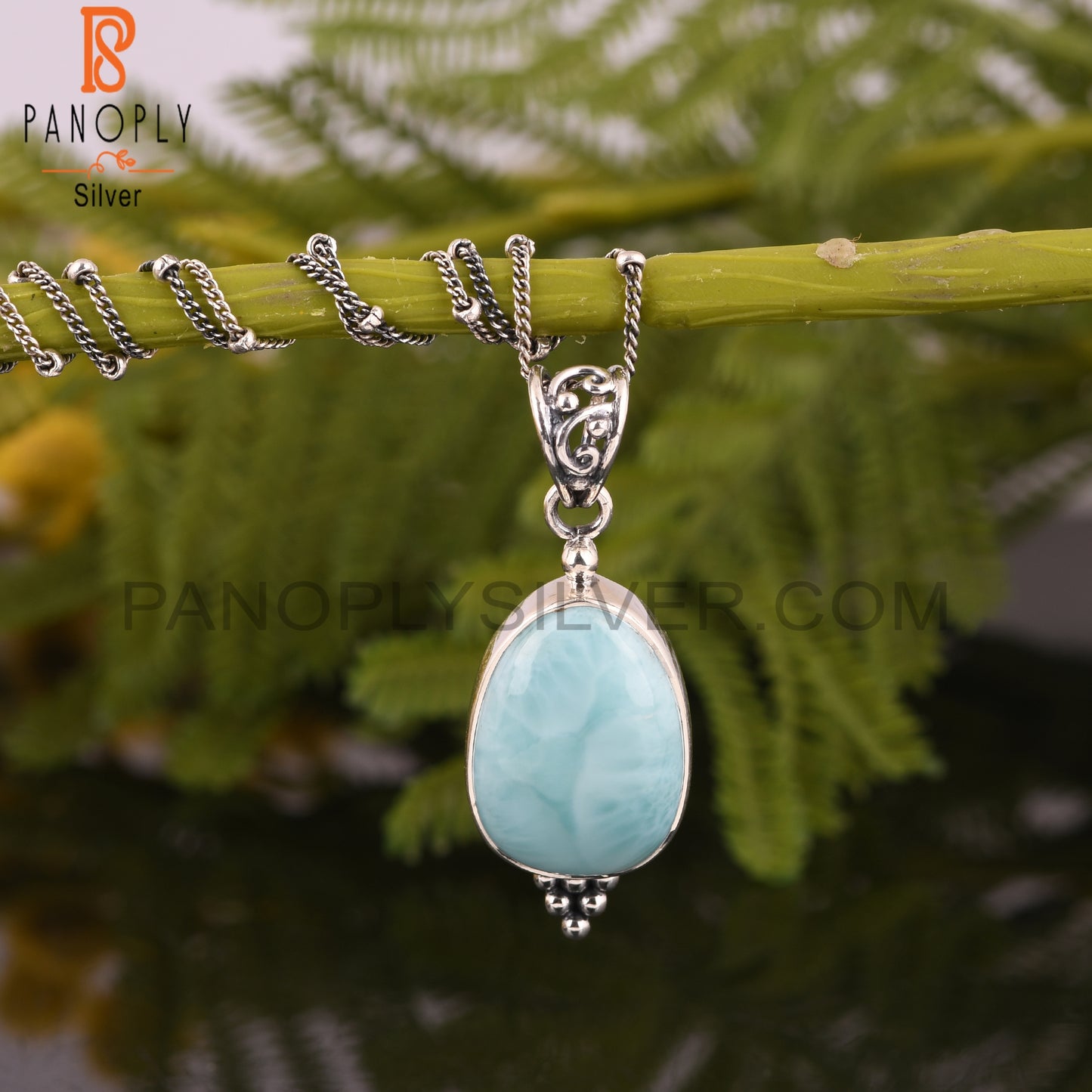 Larimar Pendant 925 Sterling Silver