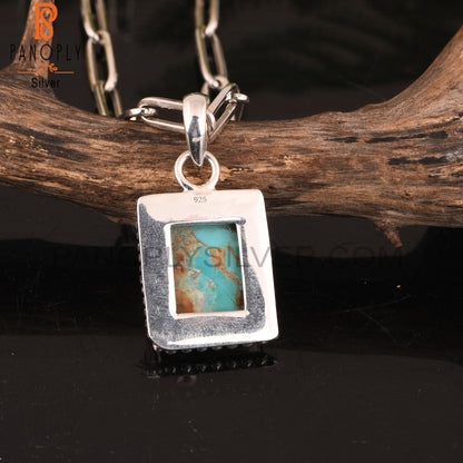 Pendant Kingman Turquoise Beguette 925 Sterling Silver