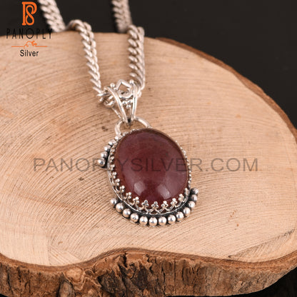 Strawberry Quartz 925 Sterling Silver Pendant