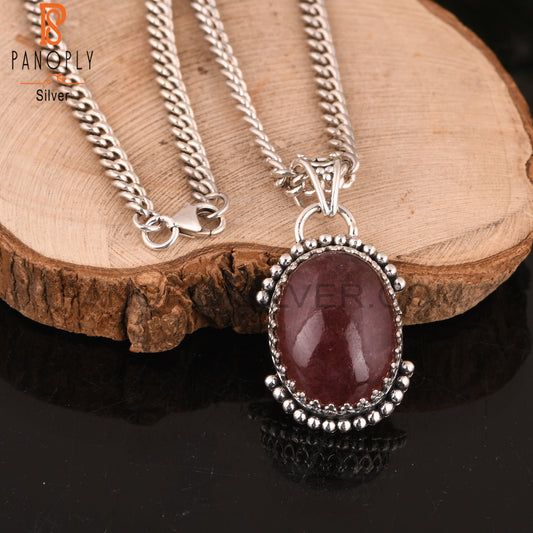 Strawberry Quartz 925 Sterling Silver Pendant