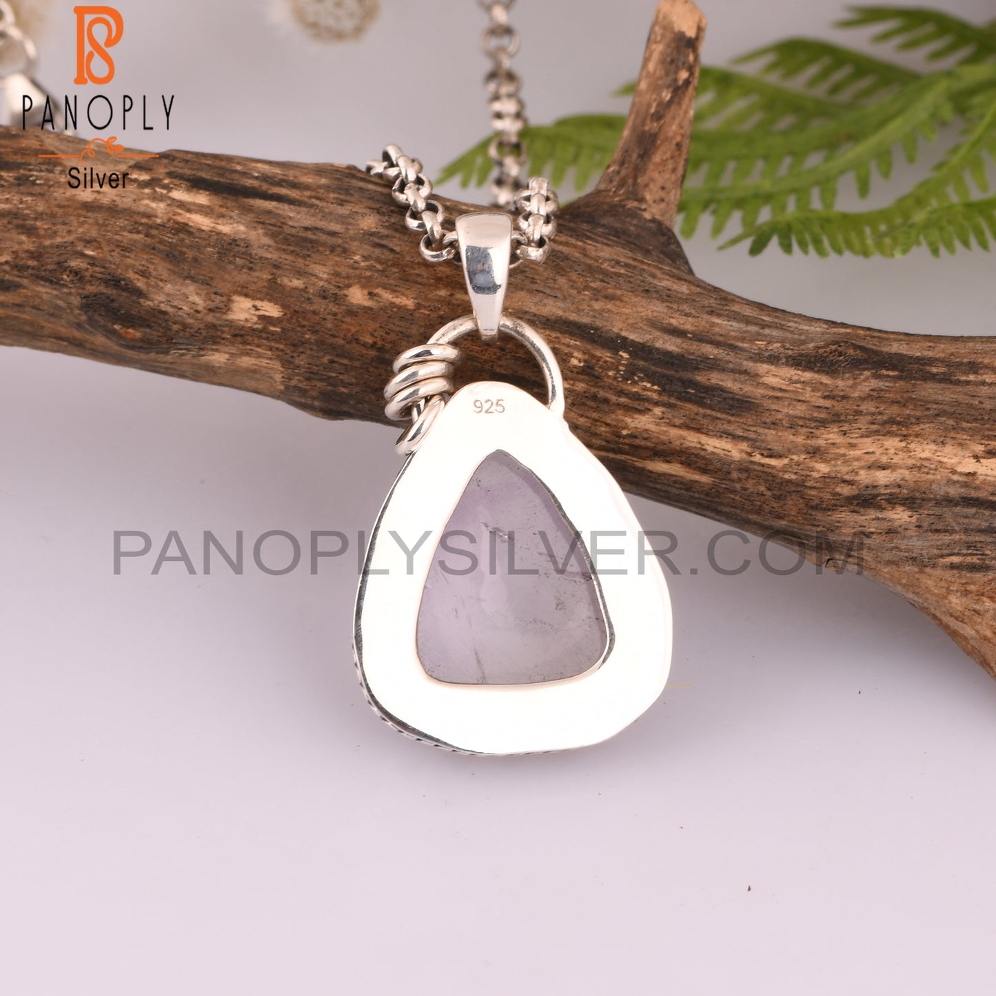 Pink Amethyst Oval 925 Sterling Silver Pendant