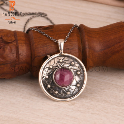 Ruby 925 Sterling Silver Pendant Necklace