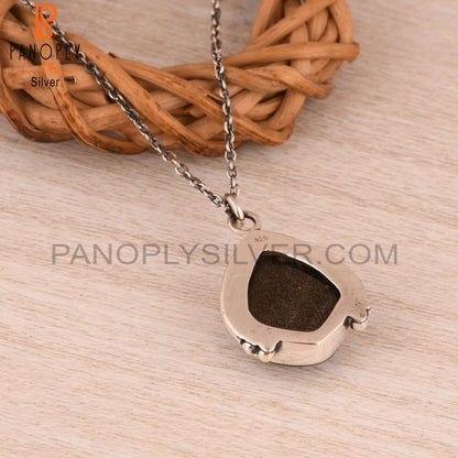 Gold Sheen Obsidian 925 Sterling Silver Pendant Necklace