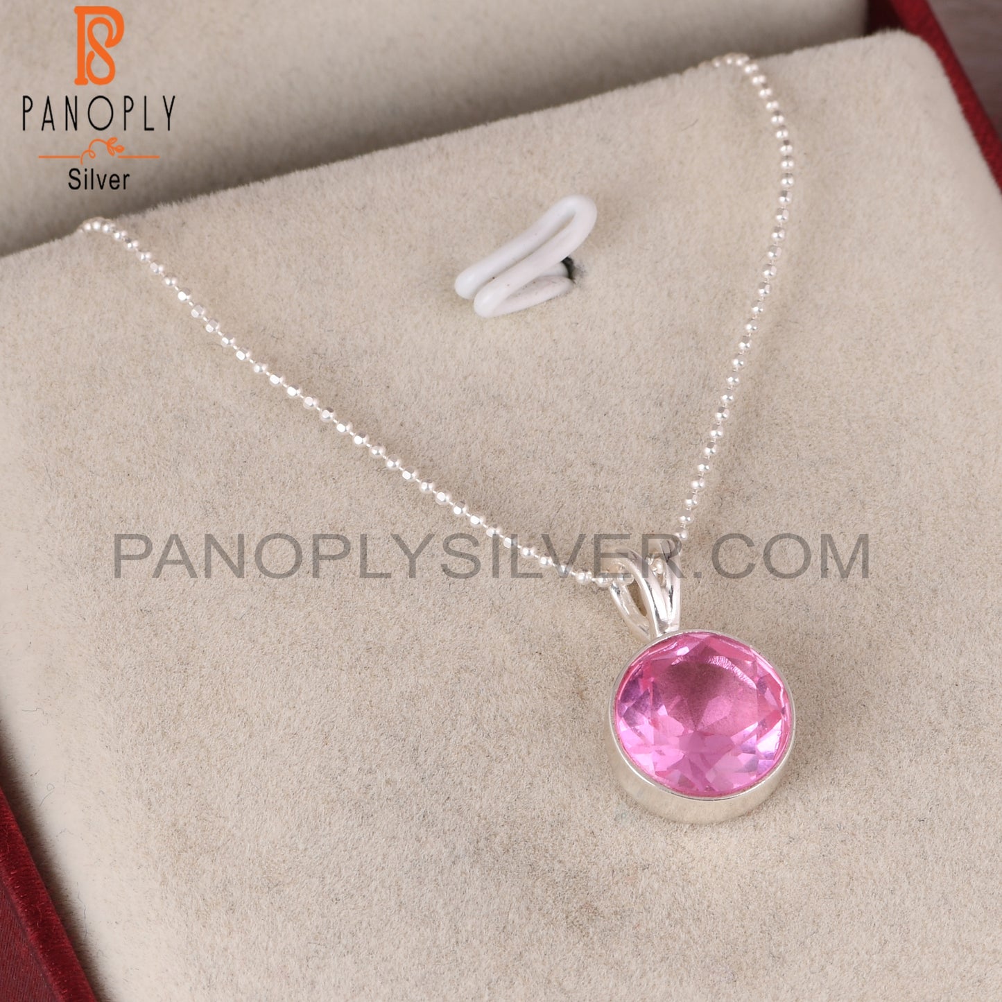 Doublet Kunzite Quartz Round 925 Sterling Silver Pendant