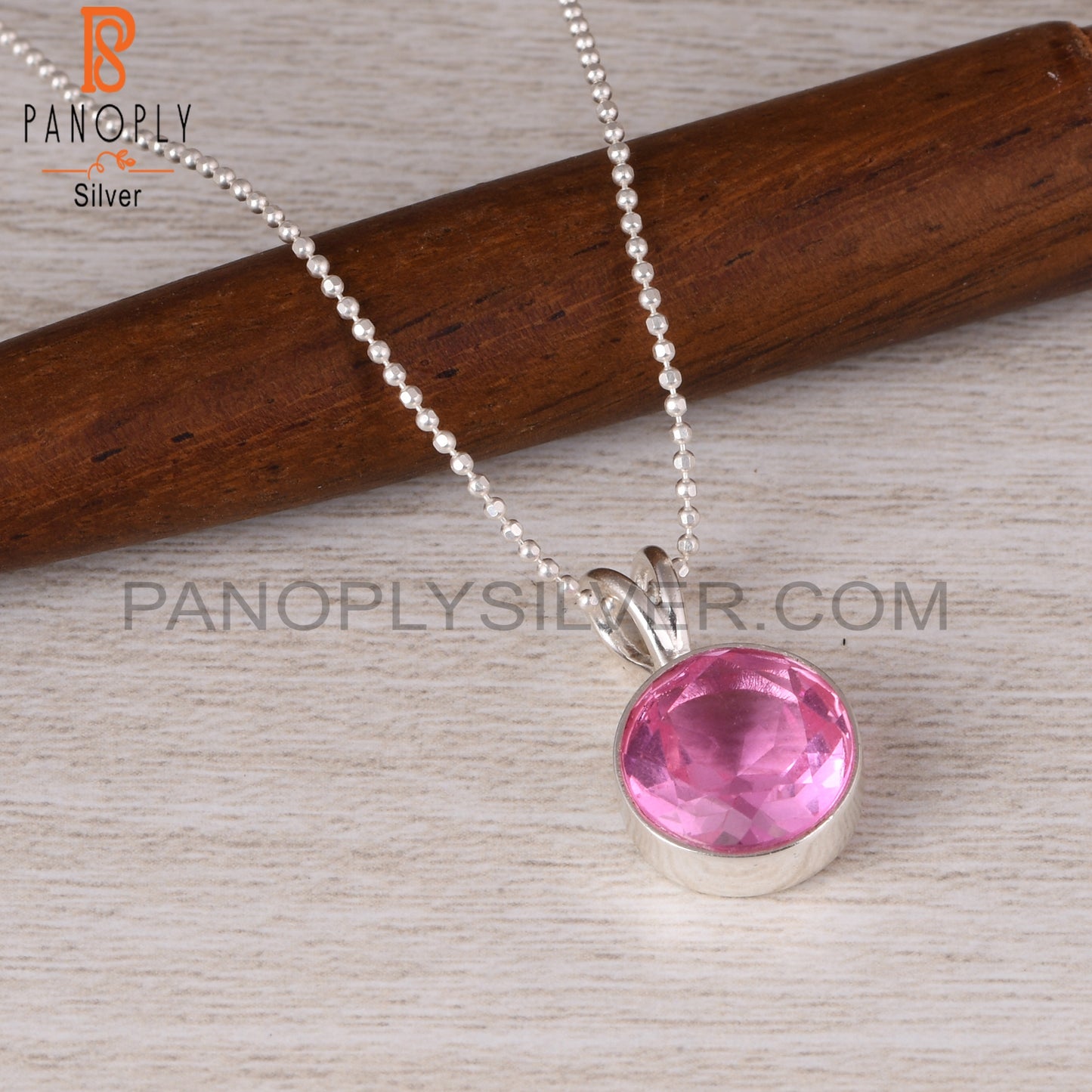 Doublet Kunzite Quartz Round 925 Sterling Silver Pendant